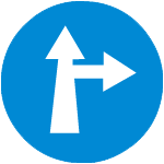 Compulsory Ahead or Turn Right Only signal