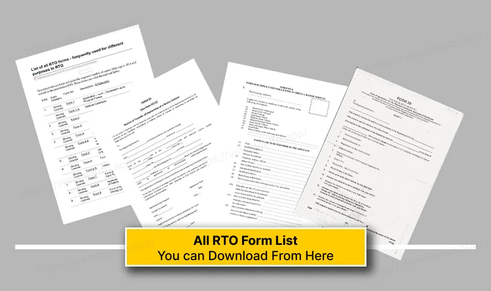 All RTO Form List : You can Download From Here