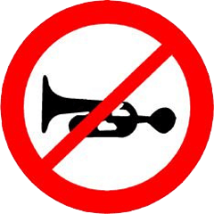 Horns Prohibited signal