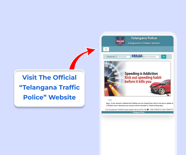 How to Check TS E-Challan Status Online? step-1 