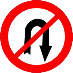 U-turn Prohibited signal