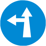 Compulsory Ahead or Turn Left Only signal
