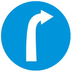 Compulsory Turn Right Only signal