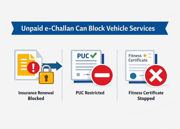 Unpaid e-Challan Can Block RC Book Vehicle Insurance Renewal and Other Vehicle Services - Vehicleinfo